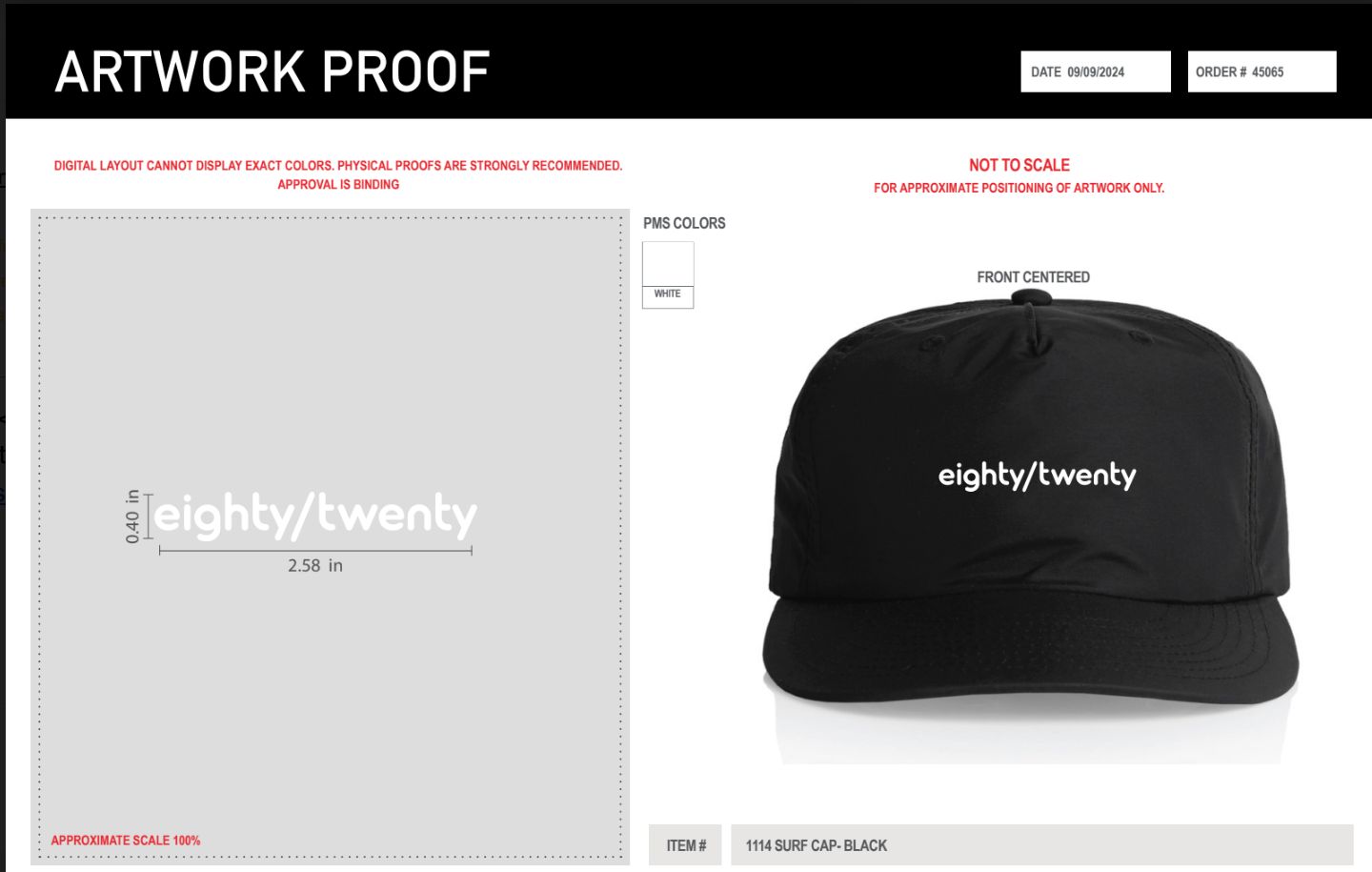 eighty/twenty hat